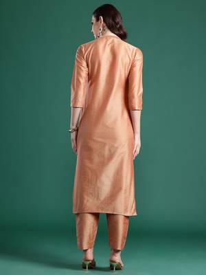 Floral Embroidered Thread Work Pure Cotton Kurta with Trousers 5
