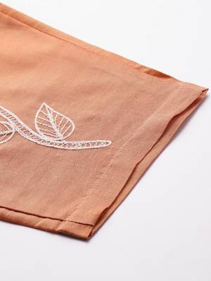 Floral Embroidered Thread Work Pure Cotton Kurta with Trousers 7