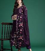 Floral Printed Pure Cotton Kurta with Trousers & Dupatta