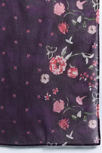 Floral Printed  Cotton Kurta with Trousers & Dupatta