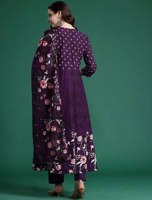 Floral Printed Pure Cotton Kurta with Trousers & Dupatta 7