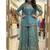 Aqua blue embroidery Blend Tissue sharara 