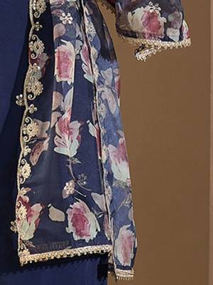 Women Ethnic Motifs Embroidered Regular Kurta with Trousers & With Dupatta 6