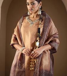 Women Bandhani Printed Regular Sequinned Kurta with Trousers & With Dupatta