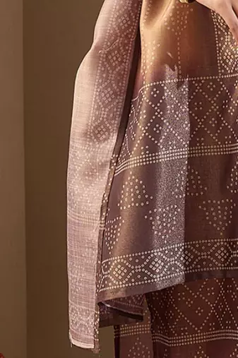 Women Bandhani Printed Regular Sequinned Kurta with Trousers & With Dupatta