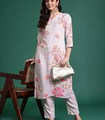 Floral Printed Regular Kurta with Trousers