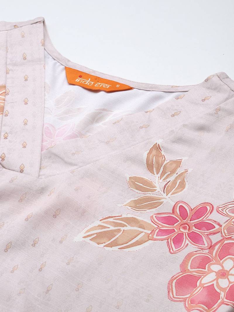 Floral Printed Regular Kurta with Trousers