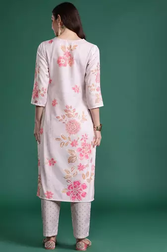 Floral Printed Regular Kurta with Trousers
