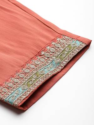 Ethnic Motifs Embroidered Sequinned Kurta with Trousers & With Dupatta 8