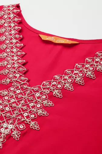 Ethnic Motifs Embroidered Sequinned Kurta with Trousers