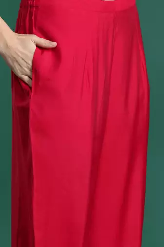 Ethnic Motifs Embroidered Sequinned Kurta with Trousers