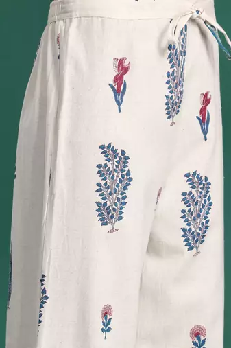 Women Floral Printed Pure Cotton Kurta with Palazzos