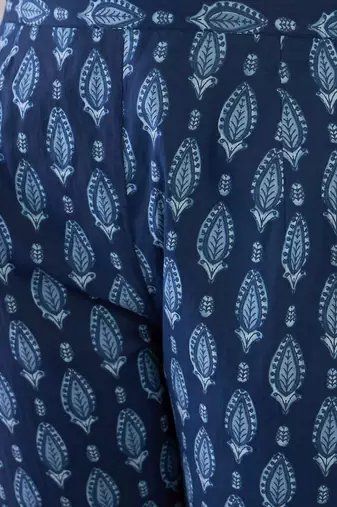 Ethnic Motifs Printed Round Neck Pure Cotton Kurta With Trousers