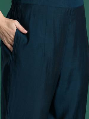 Ethnic Motifs Embroidered Panelled Sequinned Kurta with Trousers & With Dupatta 2