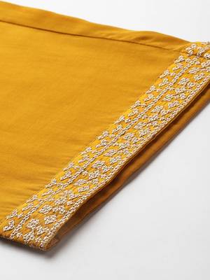 Ethnic Motifs Embroidered Regular Sequinned Kurta with Trousers & Dupatta 5