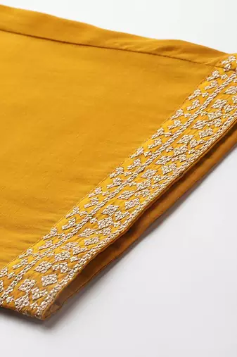 Ethnic Motifs Embroidered Regular Sequinned Kurta with Trousers & Dupatta