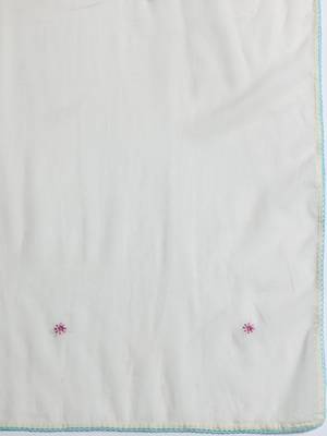 Floral Embroidered Thread Work Pure Cotton Kurta with Trousers & With Dupatta 4