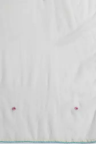 Floral Embroidered Thread Work Pure Cotton Kurta with Trousers & With Dupatta
