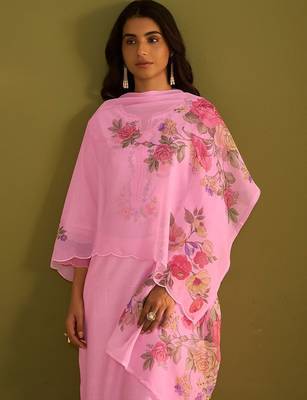 Women Floral Embroidered Regular Thread Work Kurta with Trousers & With Dupatta 2