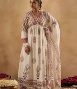 Women Floral Printed Empire Pure Cotton Kurta with Trousers & With Dupatta