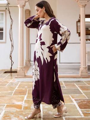 Floral Printed Regular Beads and Stones Kurta with Salwar 3
