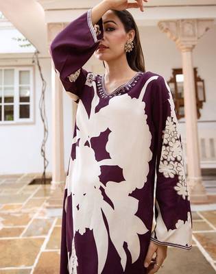 Floral Printed Regular Beads and Stones Kurta with Salwar 7