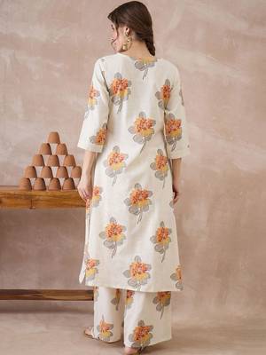 Printed V-Neck A-Line Top With Palazzos Co-Ords 4
