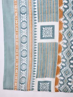 Abstract Printed Pure Cotton Straight Kurta With Trousers & Dupatta 3