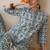 Abstract Printed Pure Cotton Straight Kurta With Trousers & Dupatta
