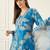 Floral Printed V-Neck Regular Pure Cotton A-Line Kurta With Trousers & Dupatta