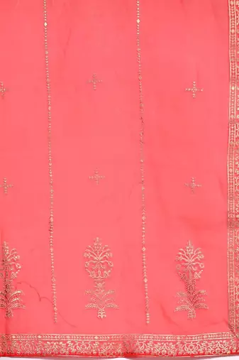 Women Pink Ethnic Motifs Printed Liva Kurta with Palazzos & With Dupatta