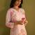 Floral Printed V-Neck Straight Kurta With Trousers