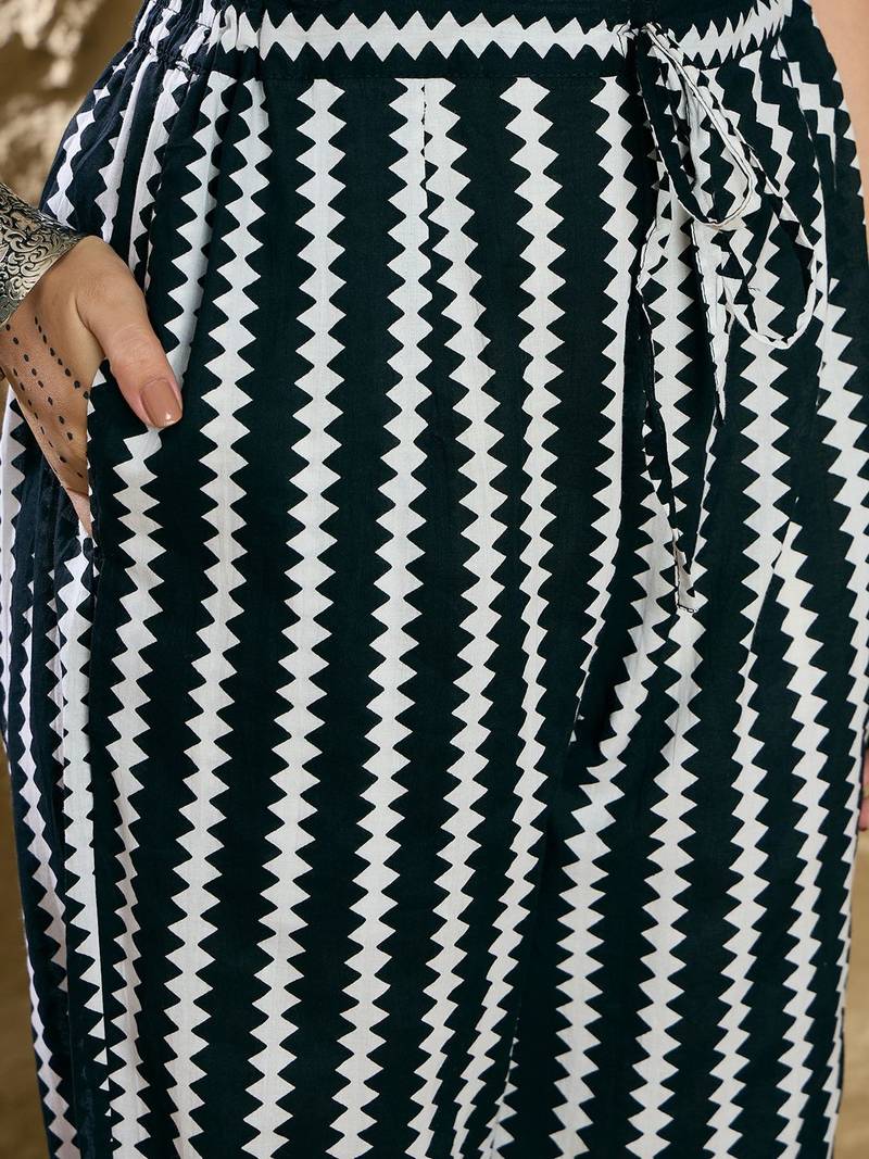 Women Ethnic Motifs Printed Thread Work Pure Cotton Kurta with Trousers & Dupatta