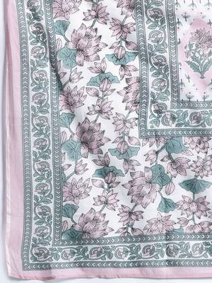 Women Floral Printed  Cotton Kurta with Trousers & With Dupatta 2