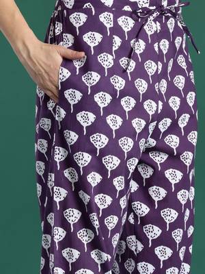 Floral Printed Mirror Work Pure Cotton Kurta with Trousers & With Dupatta 3