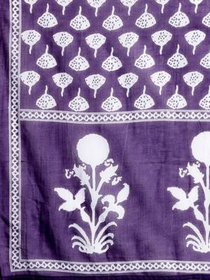 Floral Printed Mirror Work Pure Cotton Kurta with Trousers & With Dupatta 4