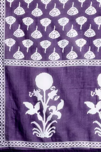 Floral Printed Mirror Work Pure Cotton Kurta with Trousers & With Dupatta