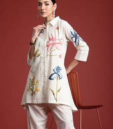 Floral Printed Pure Cotton Kurti with Trousers