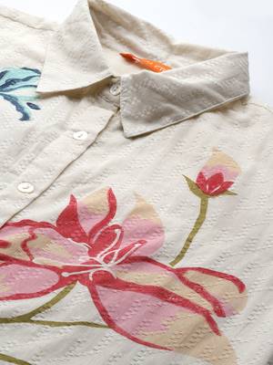 Floral Printed  Cotton Kurti with Trousers 3
