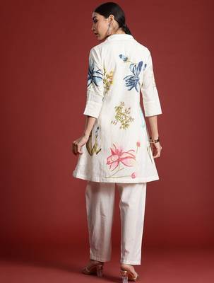 Floral Printed  Cotton Kurti with Trousers 6