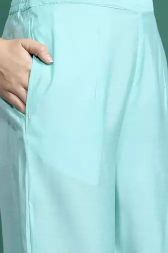 Floral Embroidered Thread Work Kurta with Trousers & With Dupatta