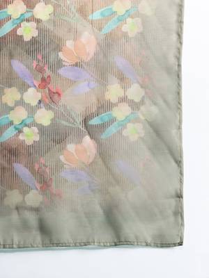 Floral Printed Thread Work Chanderi Silk Kurta with Trousers & With Dupatta 5