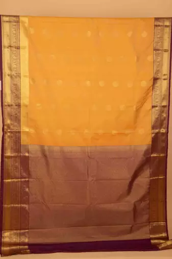 Golden and purple soft silk saree with blouse