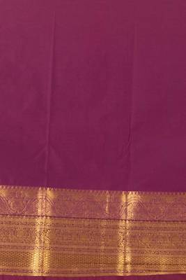 Golden and purple soft silk saree with blouse 4