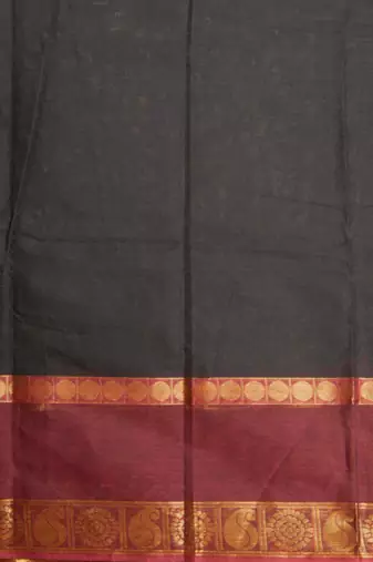 Black and magenta kanchi cotton saree with blouse