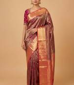 Red and maroon bridal silk saree with blouse