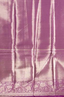 Pastel blue and purple tissue silk saree with blouse 3