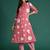 Women Printed Pleated Pure Cotton Kurta with Trousers