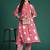 Women Printed Pleated Pure Cotton Kurta with Trousers