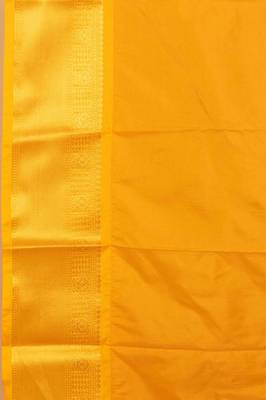 Maroon and yellow semi silk saree with blouse 3